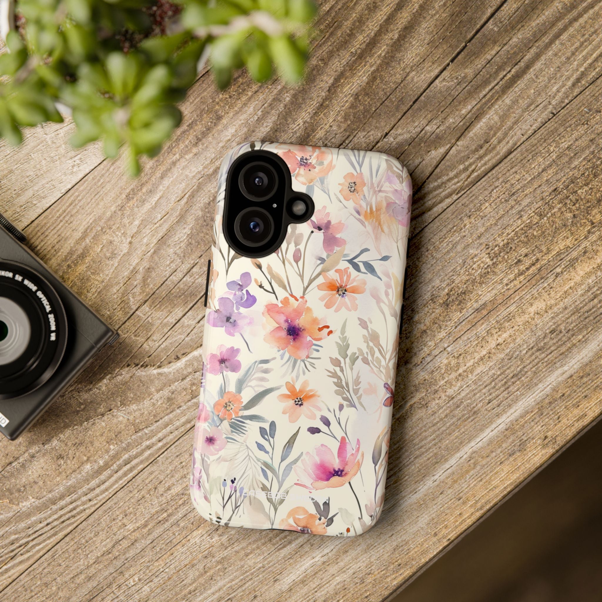 Soft Pink Floral Watercolor Design - Tough iPhone 16 Phone Case