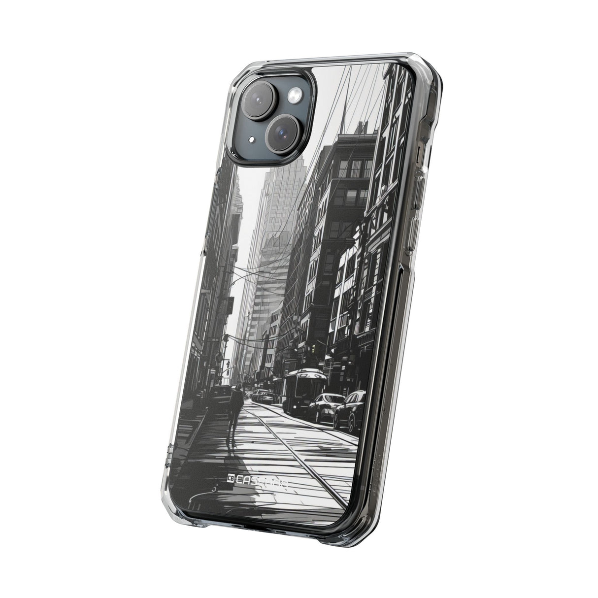 Noir Urban Serenity – Handyhülle für iPhone (Clear Impact – Magnetisch) 