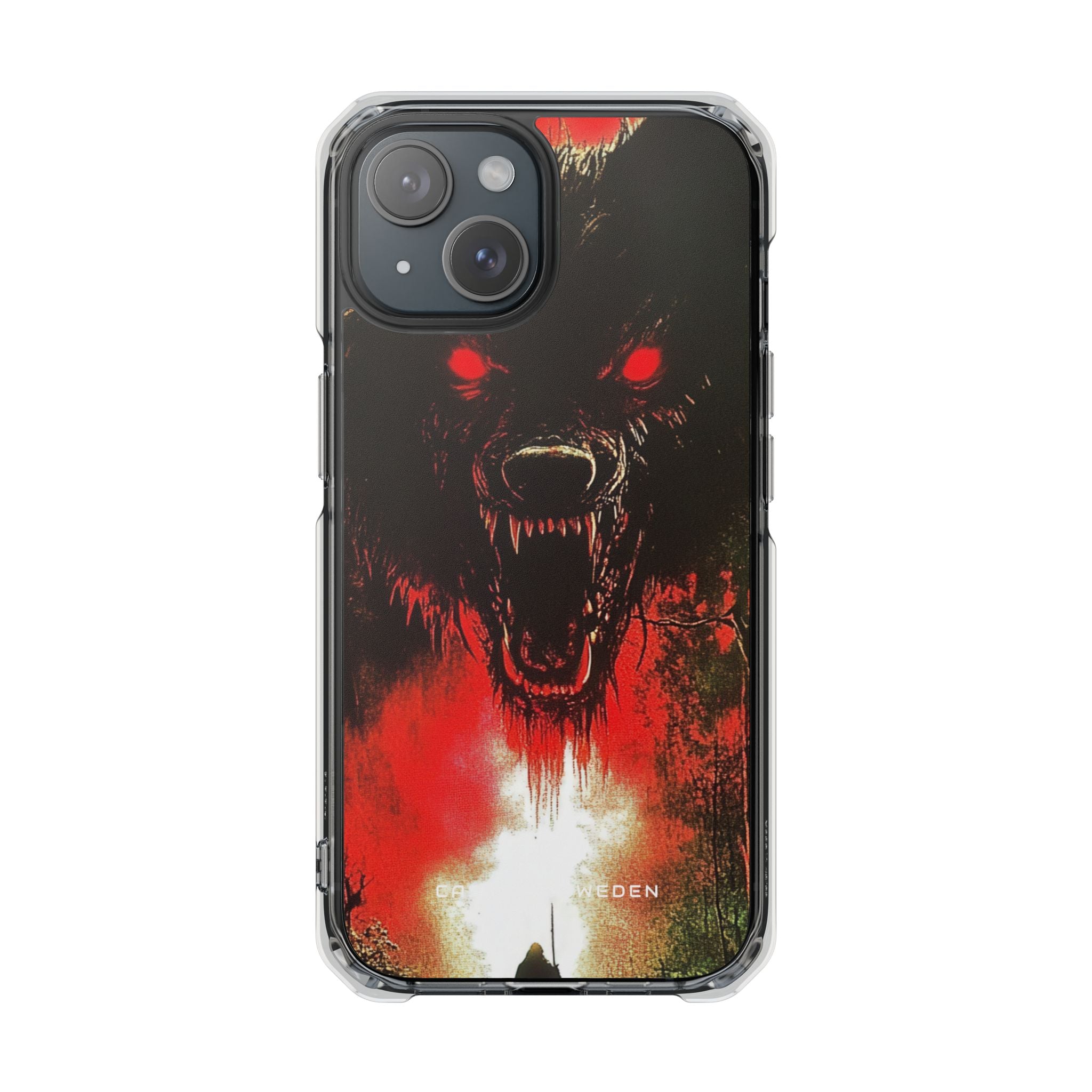 Bloodmoon Wolf's Lament iPhone 15 - Clear Impact Phone Case