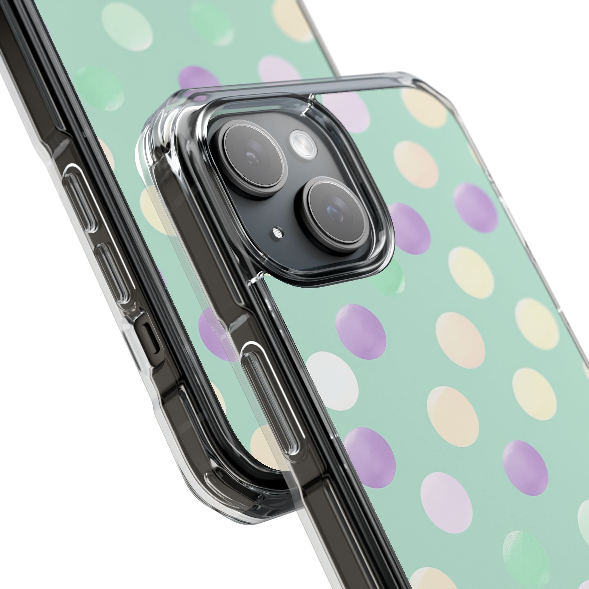 Pastel Polka Dots - Clear Impact iPhone 15 Phone Case