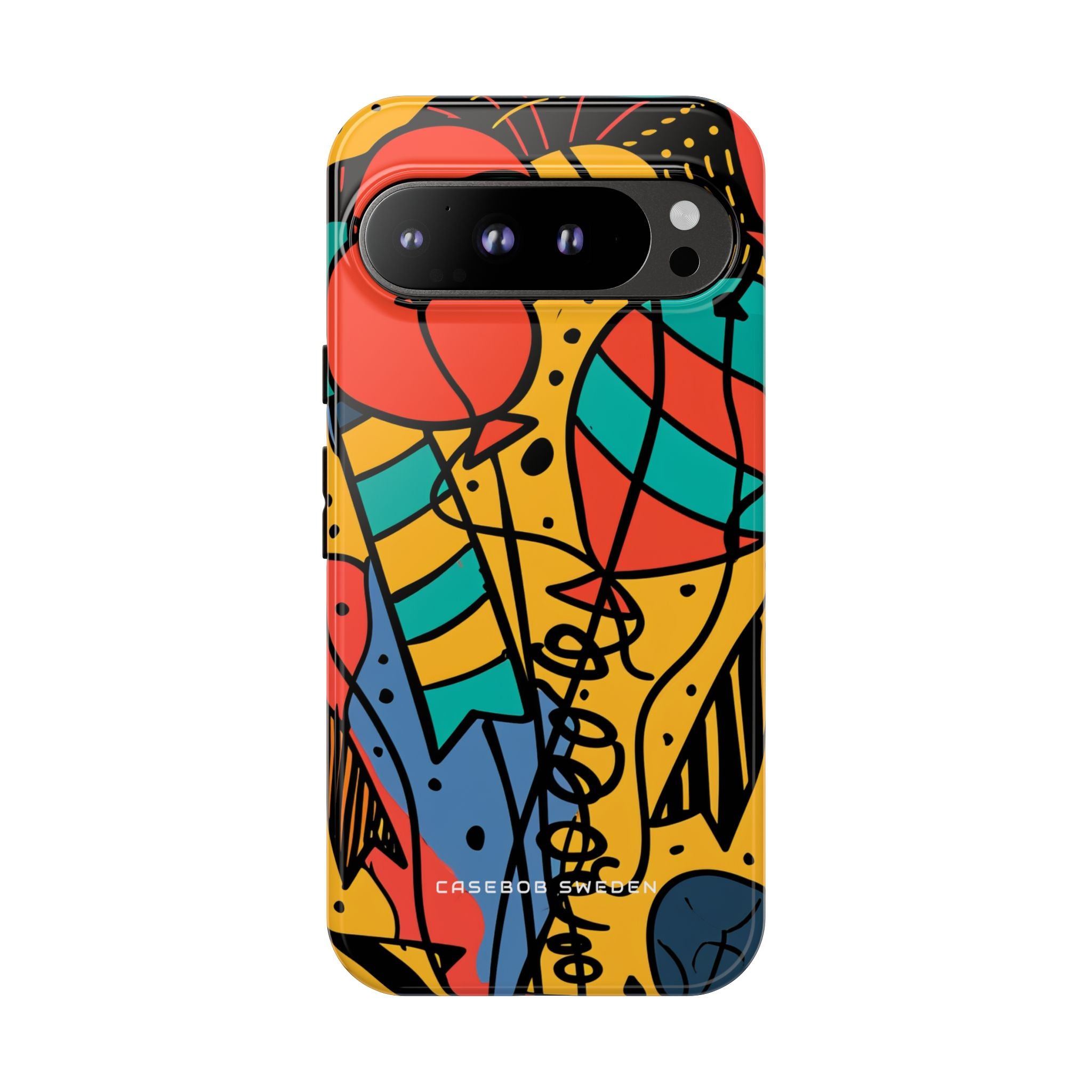 Playful Balloon Motion in Vibrant Lines Google Pixel 9 - Tough Phone Case