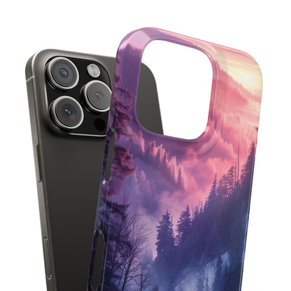 Misty Forest Serenity - Slim iPhone 16 Phone Case