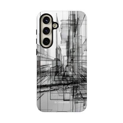 Urban Complexity: Black Lines Design - For Samsung S24