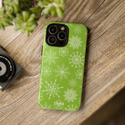 Snowflakes Dance Playfully - iPhone Case