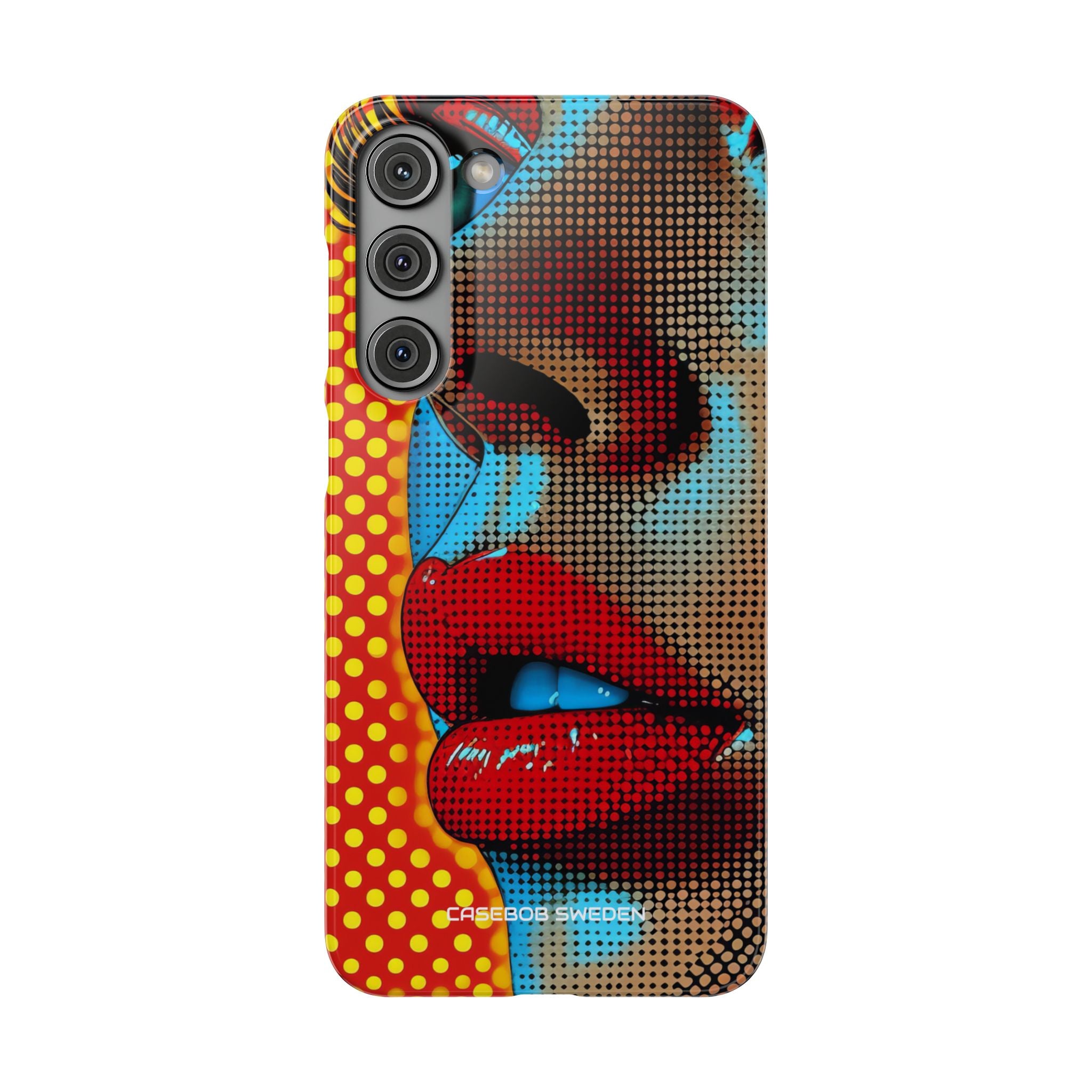 Yellow Red Pop Art Portrait - Slim Samsung S23 Phone Case