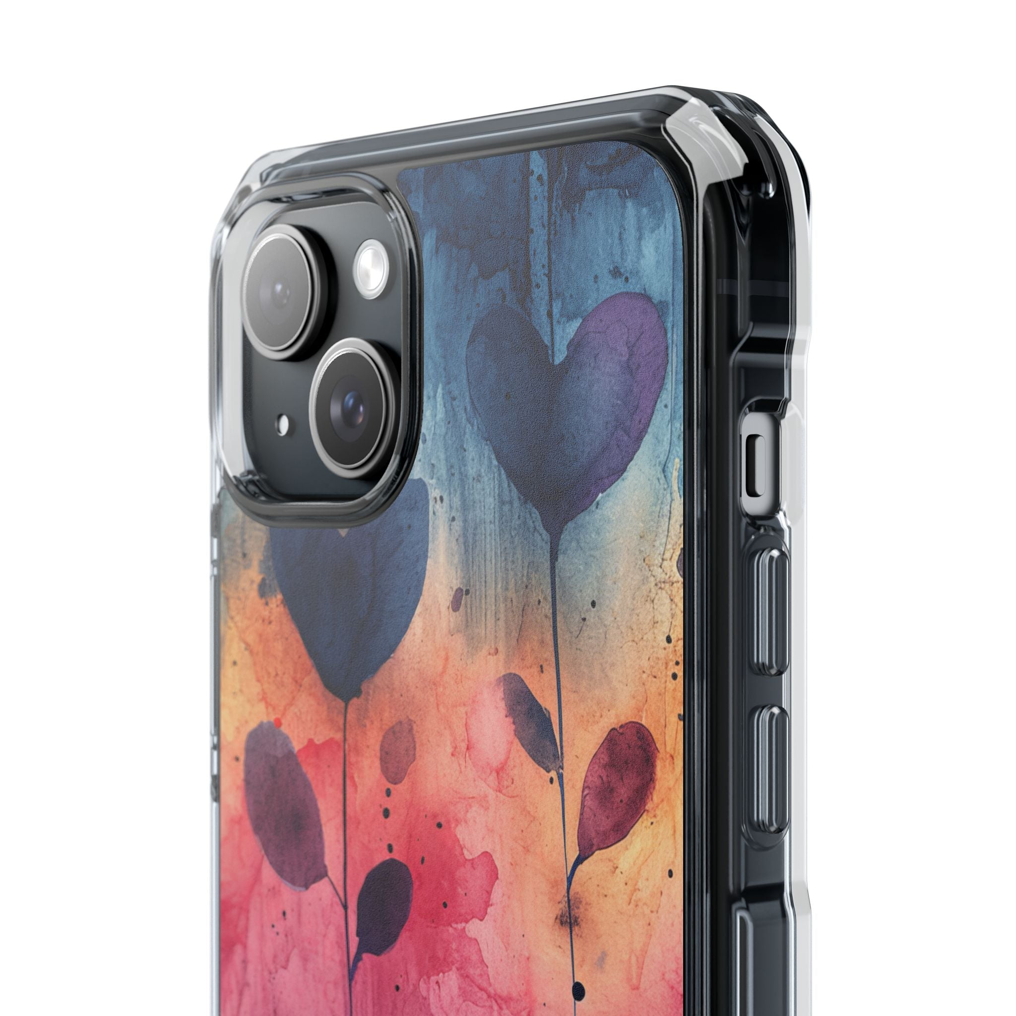 Watercolor Heart Art - Clear Impact iPhone 15 Phone Case