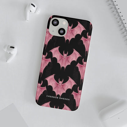 Gothic Pink Bats Aflame iPhone 13 - Flexi Phone Case