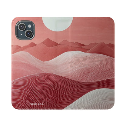 White Orb Dunes - iPhone 15 Plus Case - Wallet
