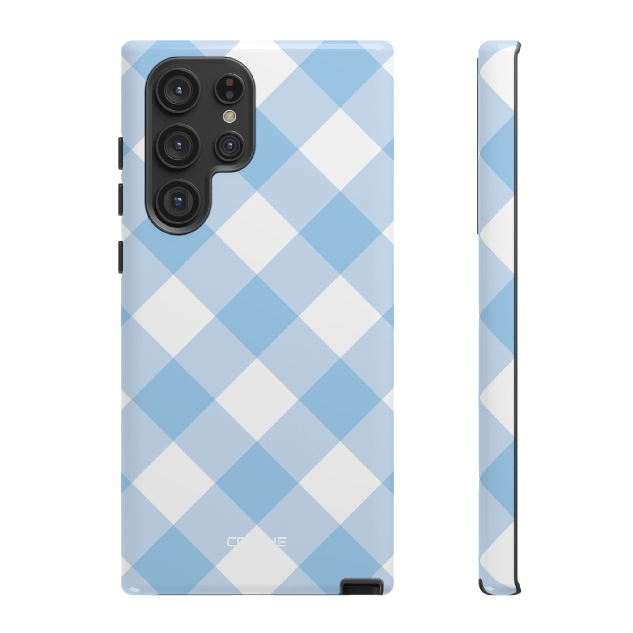 Soft Blue Gingham Elegance - Samsung Case