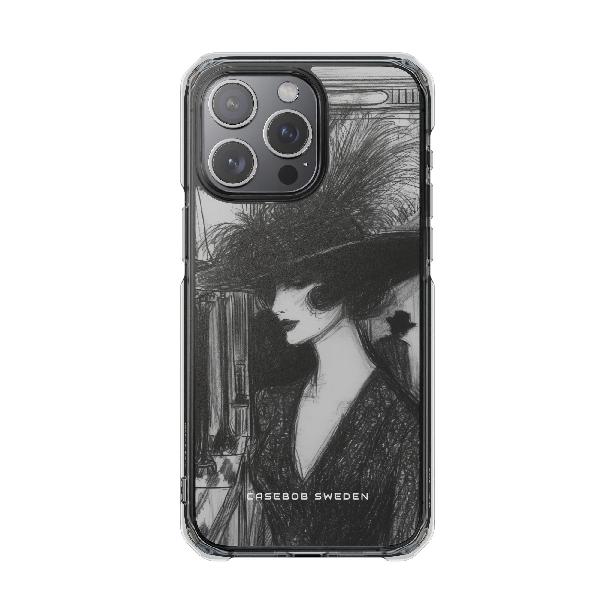 Timeless Elegance in Monochrome iPhone 15 - Clear Impact Phone Case