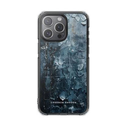 Weathered Blue Tapestry with Cracked Layers iPhone 15 - Clear Impact Phone Case