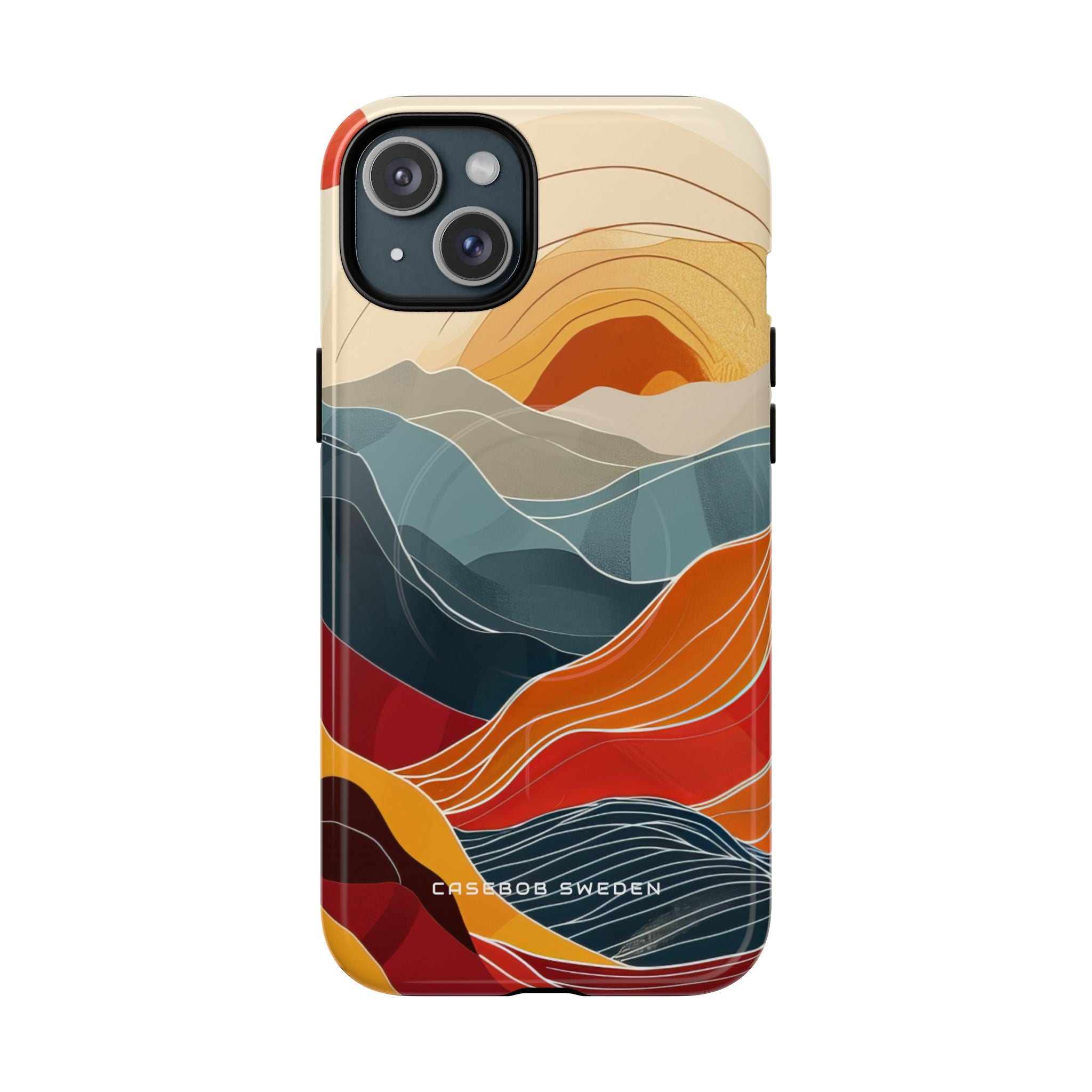 Harmonic Flow of Lines and Color iPhone 15 | Tough+ Phone Case