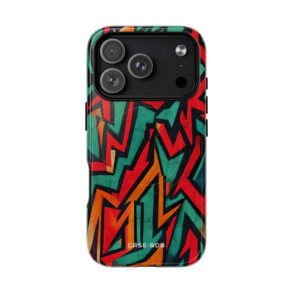 Crimson Zigzag iPhone 17 Pro Case - Tough+