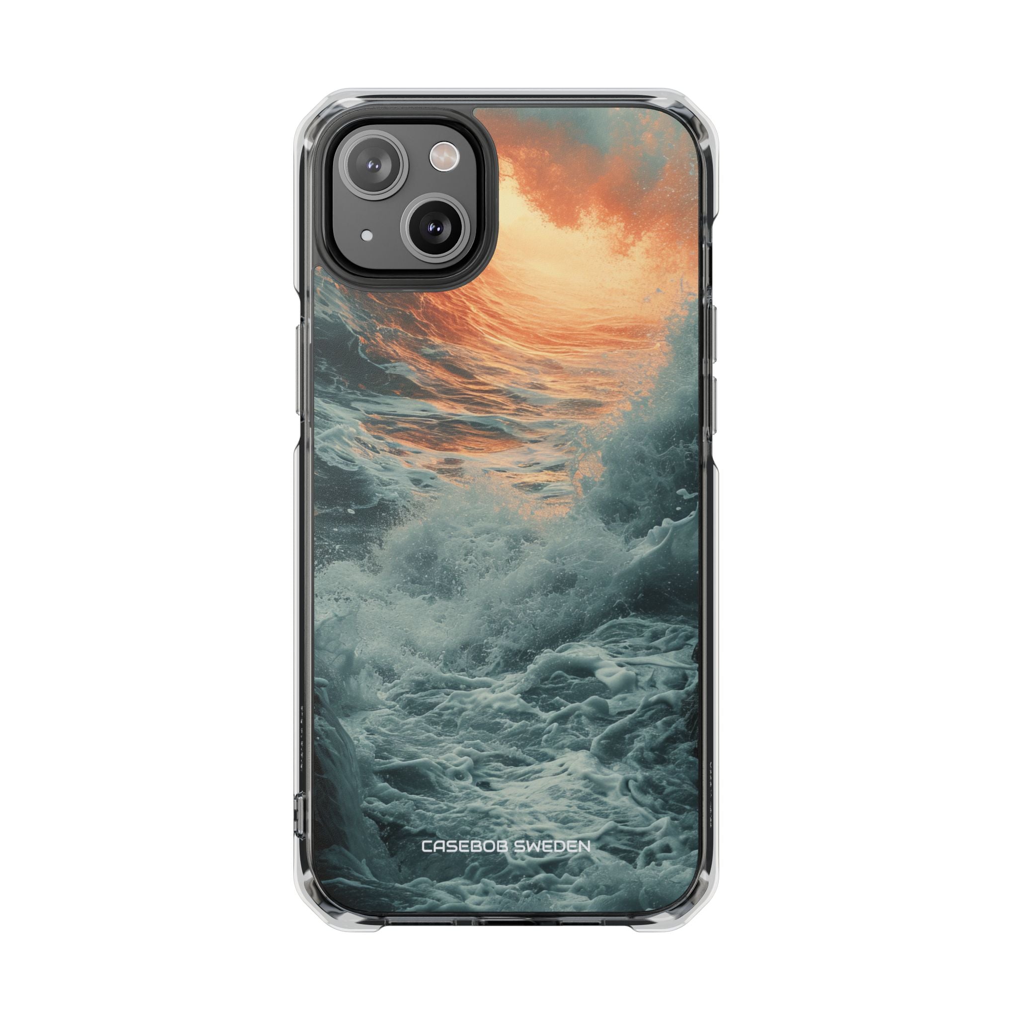 Fiery Wave Power - Clear Impact iPhone 14 Phone Case