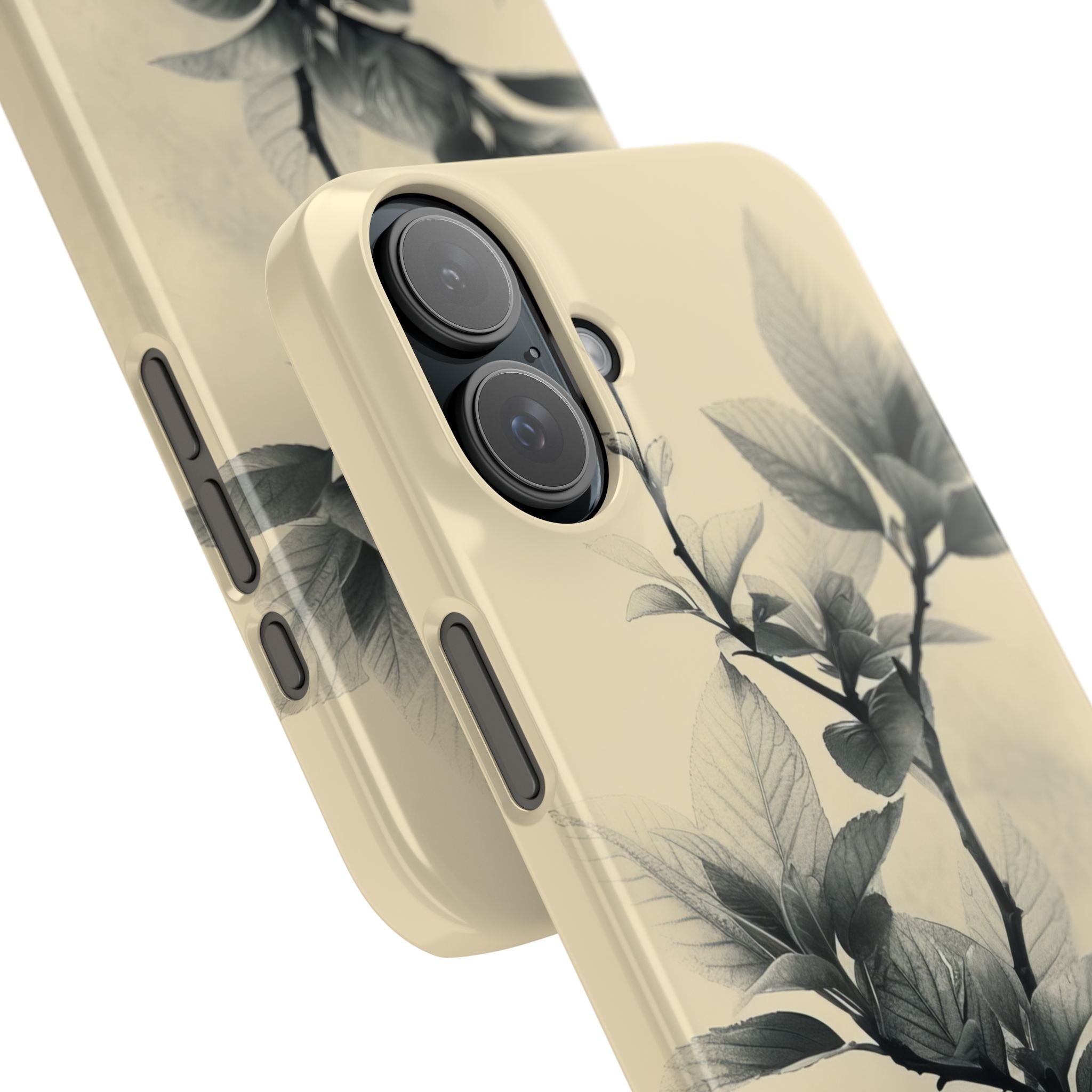 Beige Branch Art - Slim iPhone 16 Phone Case