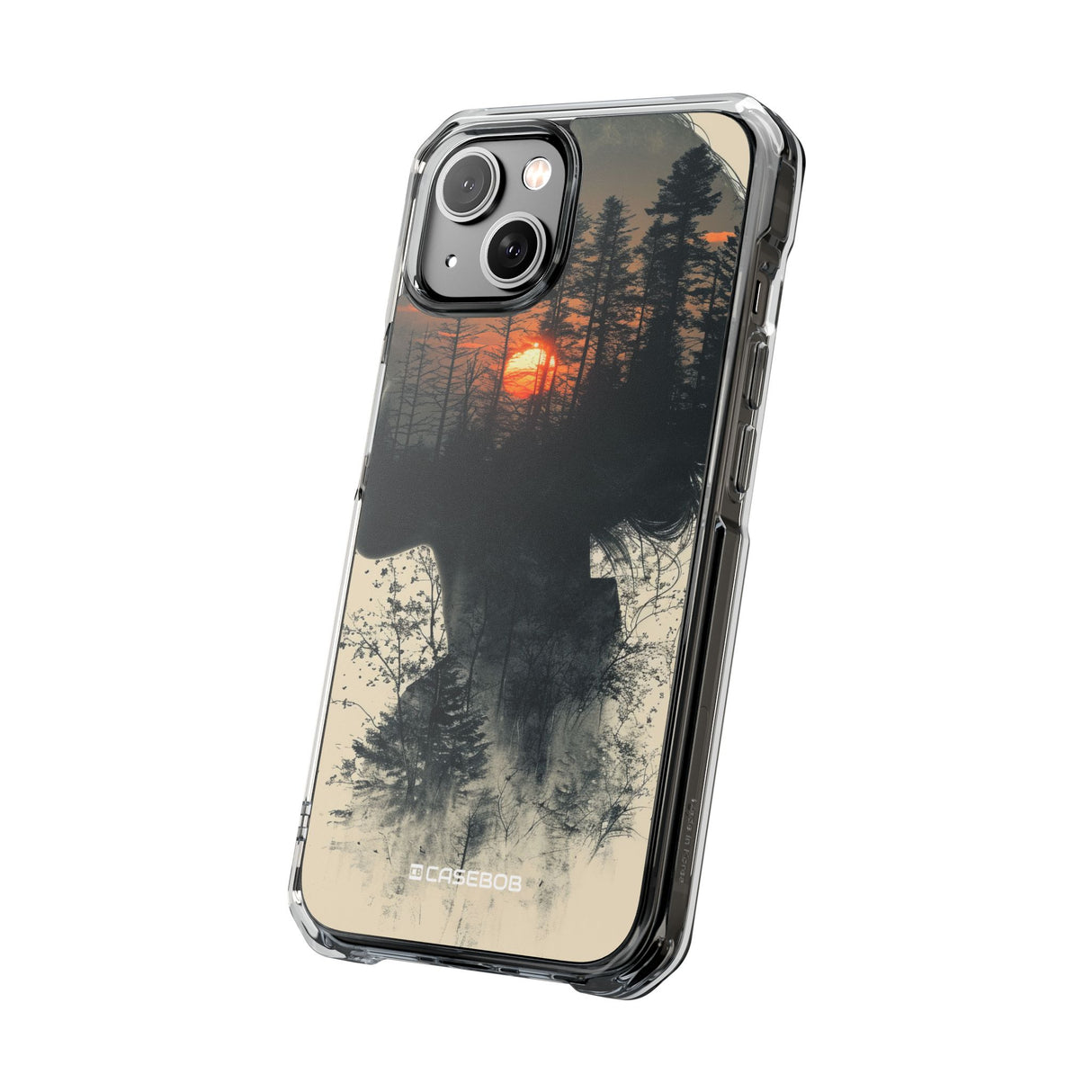 Tranquil Silhouette - Phone Case for iPhone (Clear Impact - Magnetic)