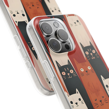 Elongated Cats Black iPhone 16 Pro Max Case - Soft