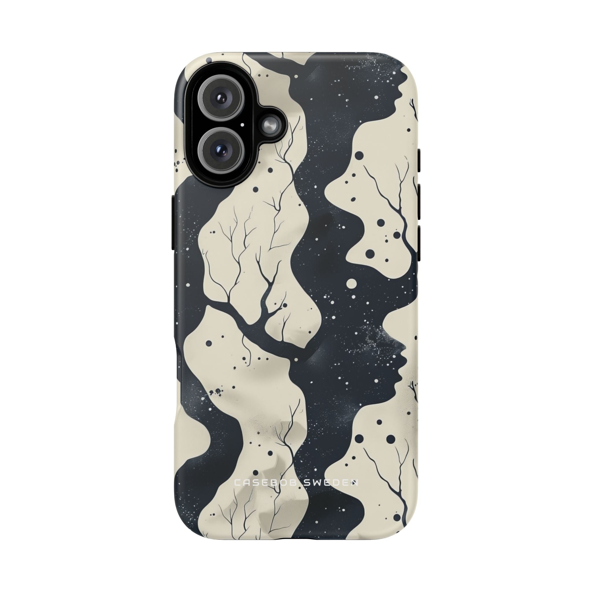 Organic Fluid Silhouettes with Cosmic Depth iPhone 16 - Tough Phone Case