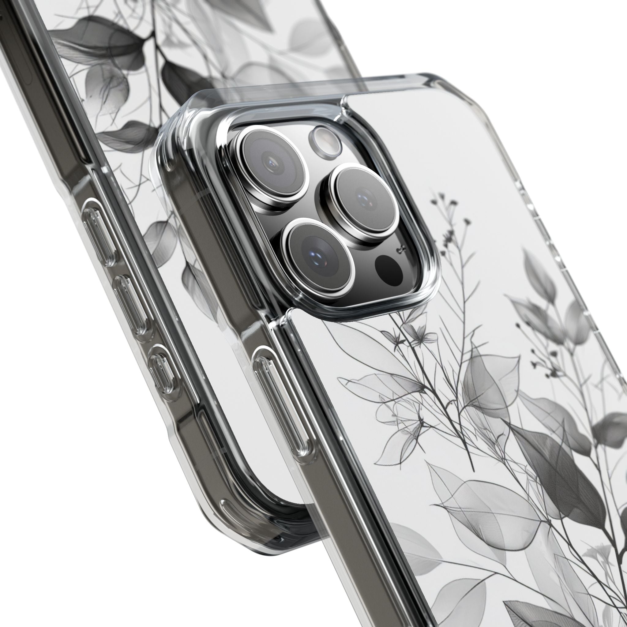 Veined Leaves Gray iPhone 16 Pro Max Case - Impact