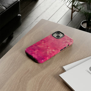 Pink Transition Squares - Protective Phone Case