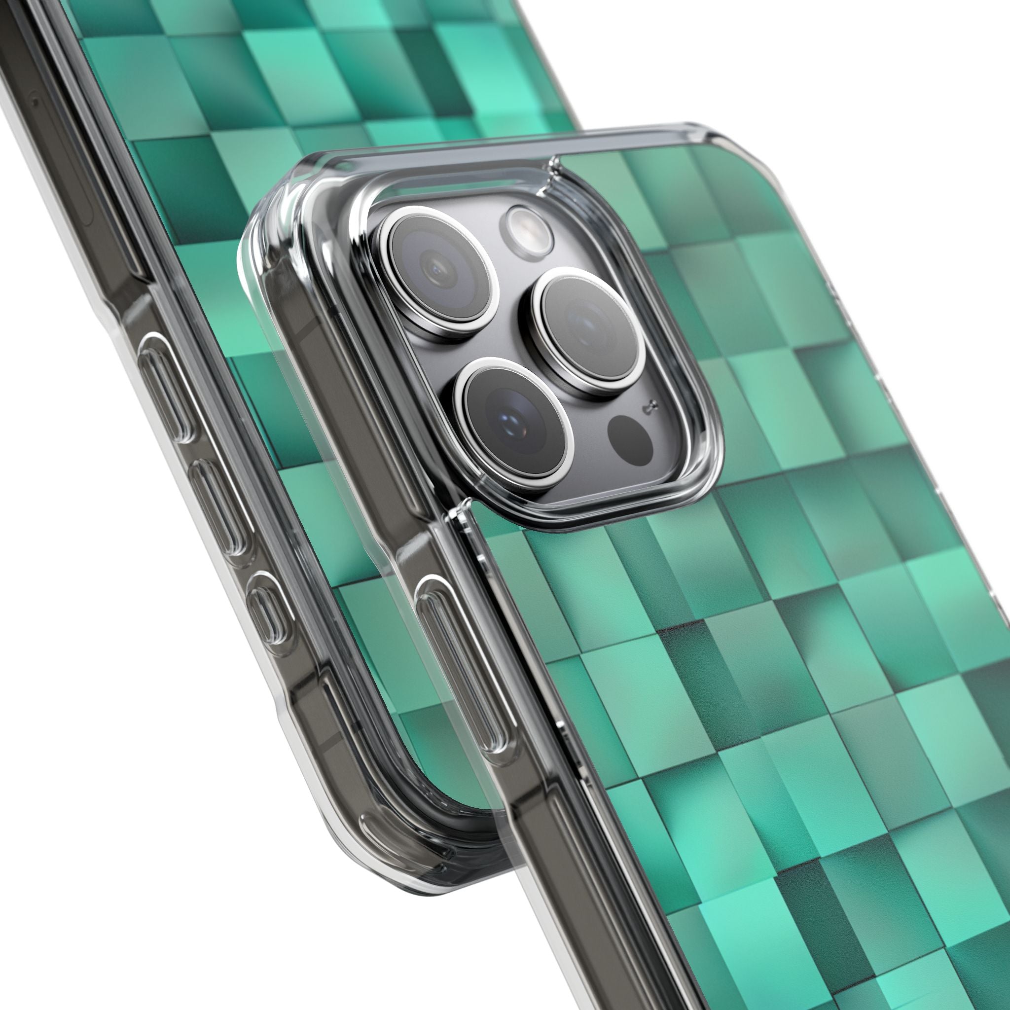 Folded Blue Squares iPhone 15 - Impact Clear+