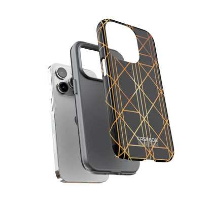 Golden Geometric Elegance iPhone 14 - Tough