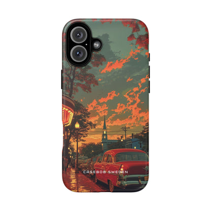 Mid-Century Nostalgia Streetscape iPhone 16 - Tough Phone Case