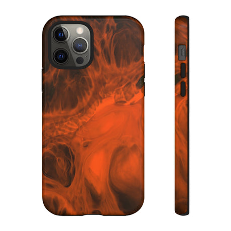 Red Flame Ink Art iPhone Case (Protective) iPhone 12 Pro Glossy Phone Case