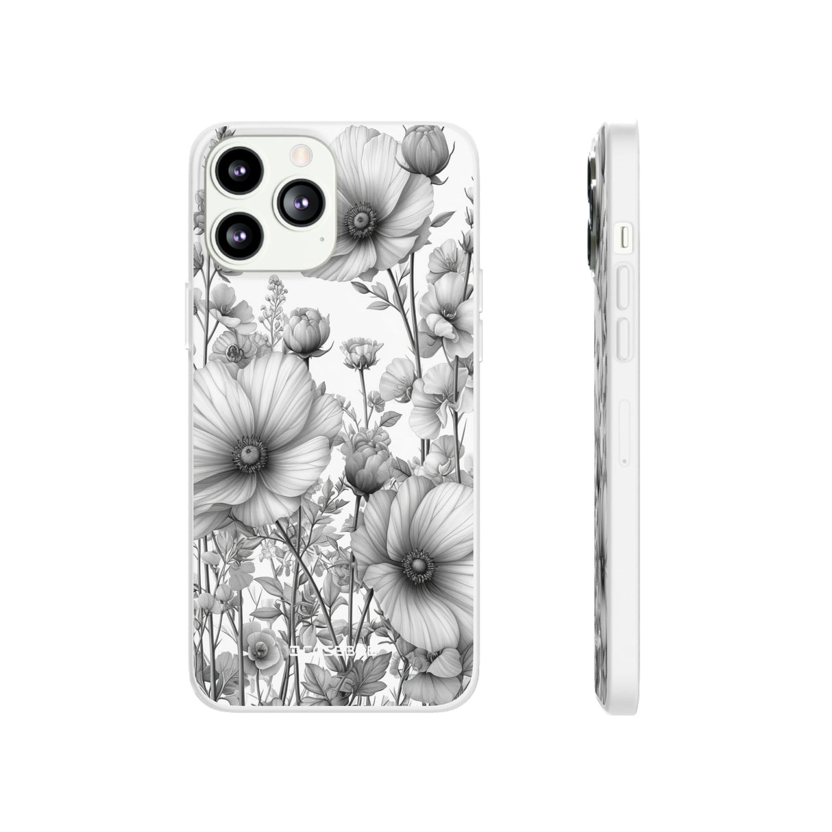 Monochrome Flora | Flexible Phone Case for iPhone