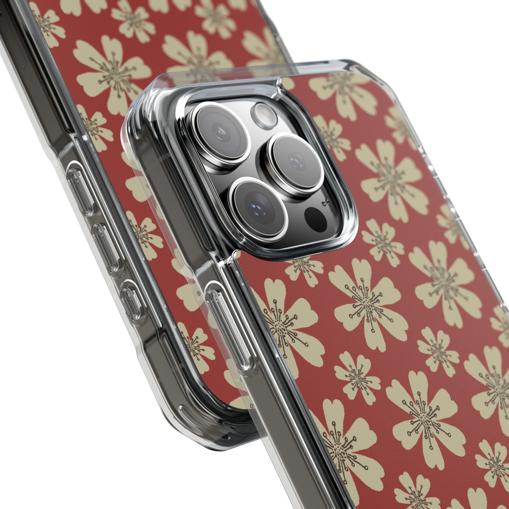 Retro Red Florals iPhone Case - Impact