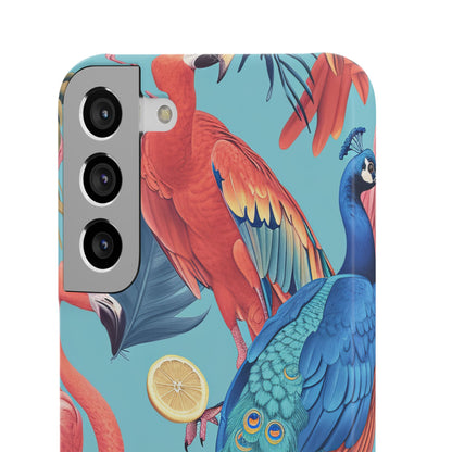 Tropical Flamingo Bliss - Slim Samsung S22 Phone Case