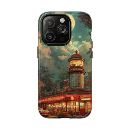 Vintage Moonlit Diner Fantasy iPhone 14 | Tough+ Phone Case