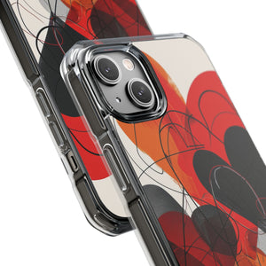 Fiery Hearts - Phone Case for iPhone (Clear Impact - Magnetic)