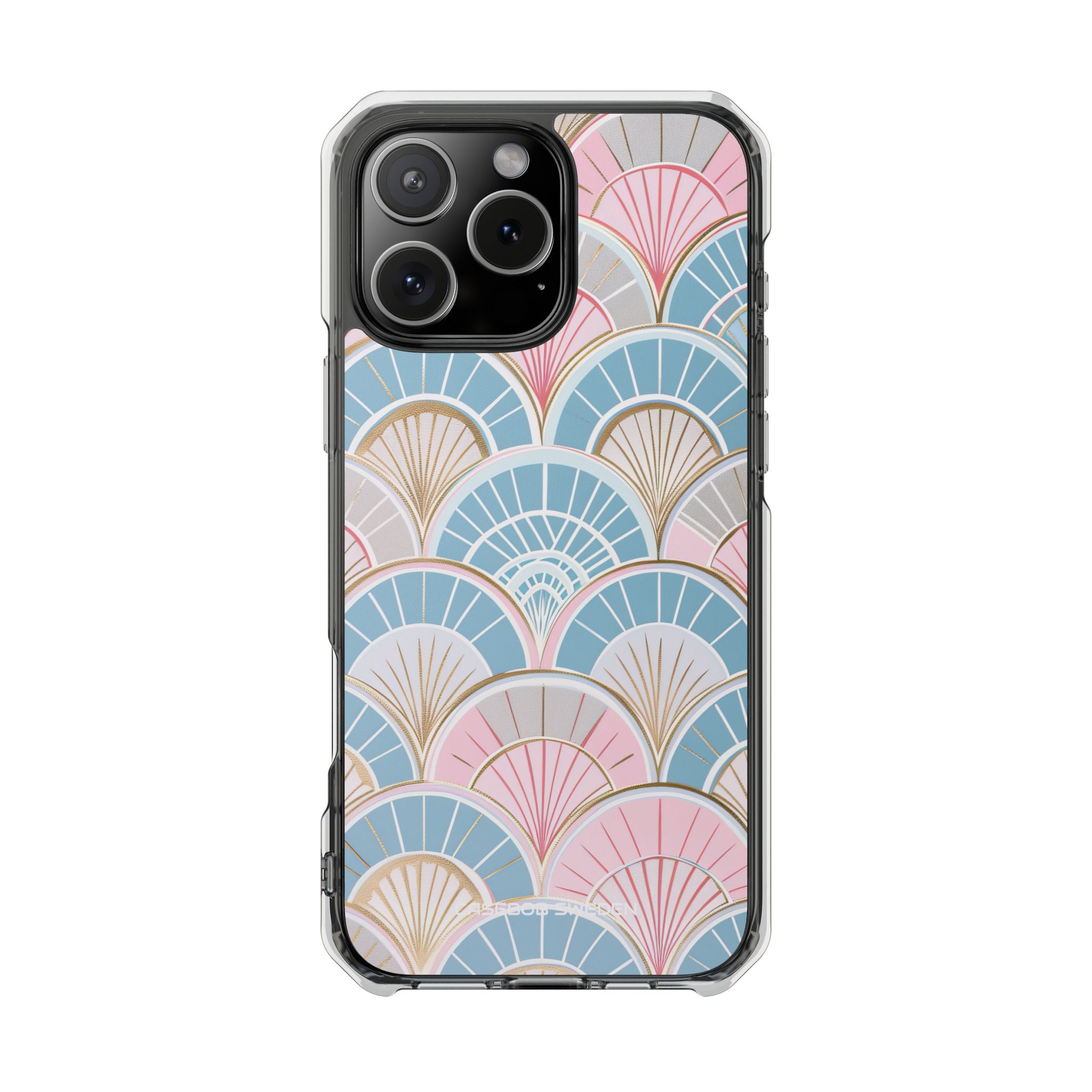 Art Deco Pastel Fan Pattern - Clear Impact iPhone 16 Phone Case