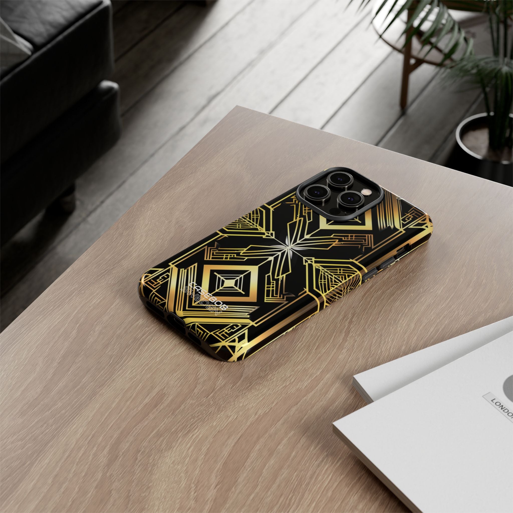 Golden Geometric Symphony iPhone 14 - Tough