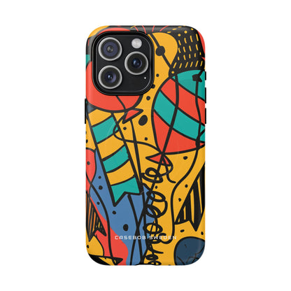 Playful Lines in Motion iPhone 15 | Tough+ Phone Case