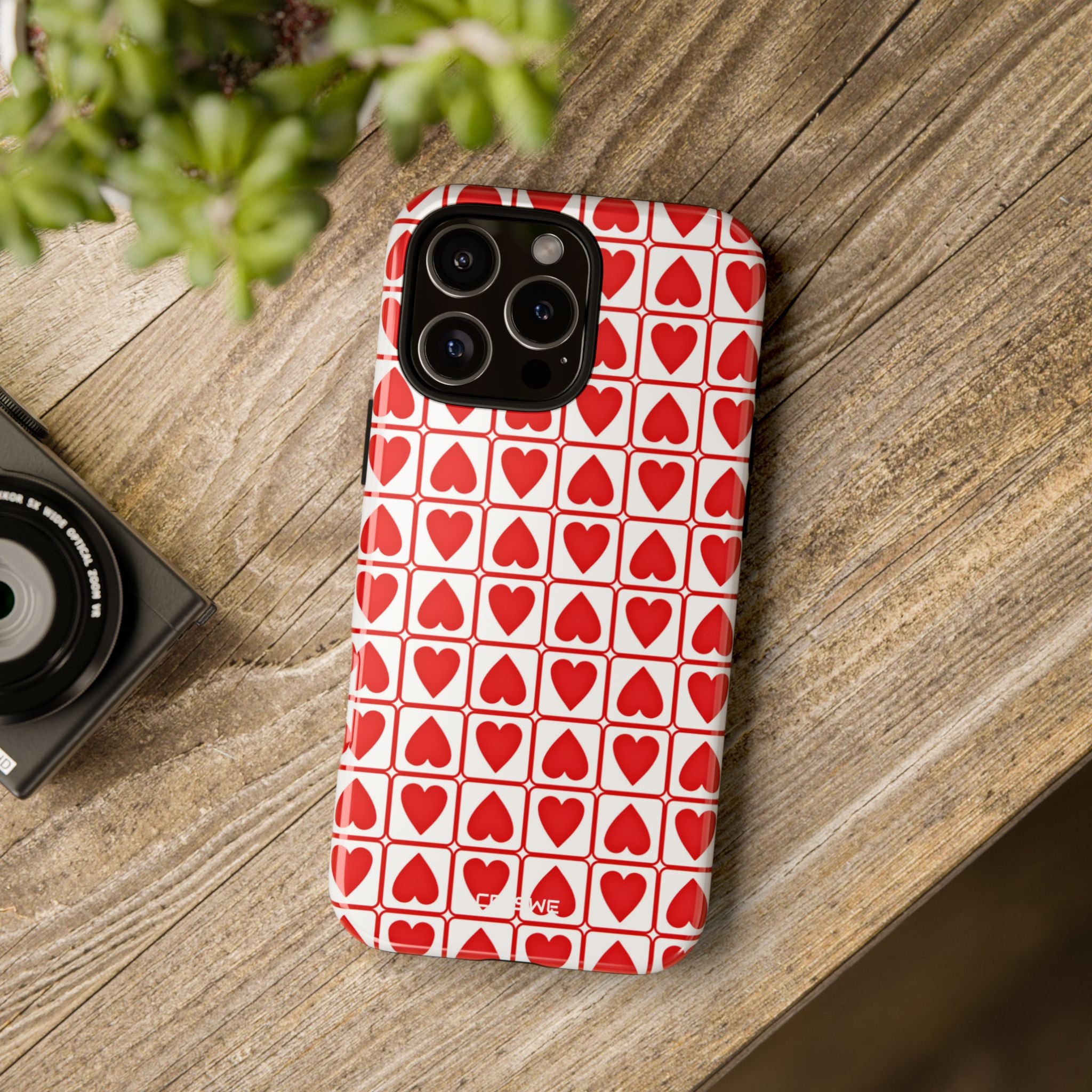 Hearts In Squares - iPhone Case
