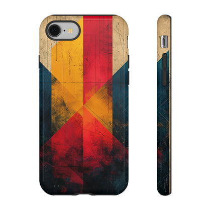 Center Point Bright Red Geometry - Protective Phone Case