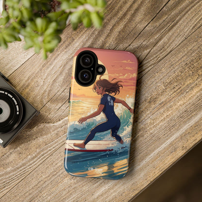 Surfing Into Sunset - iPhone Case