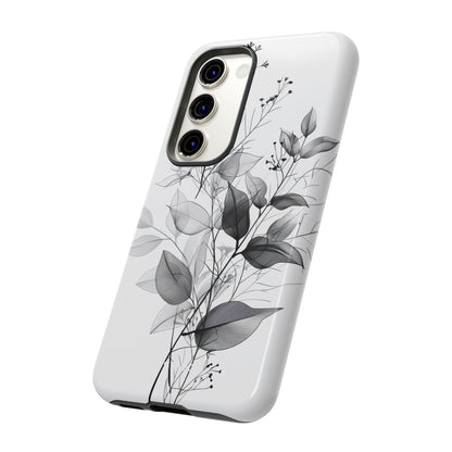 Veined Leaves Gray Samsung S23 Case - Tough