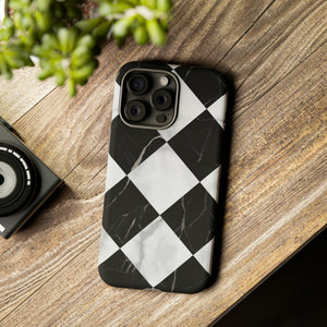 Check Marble - Protective Phone Case