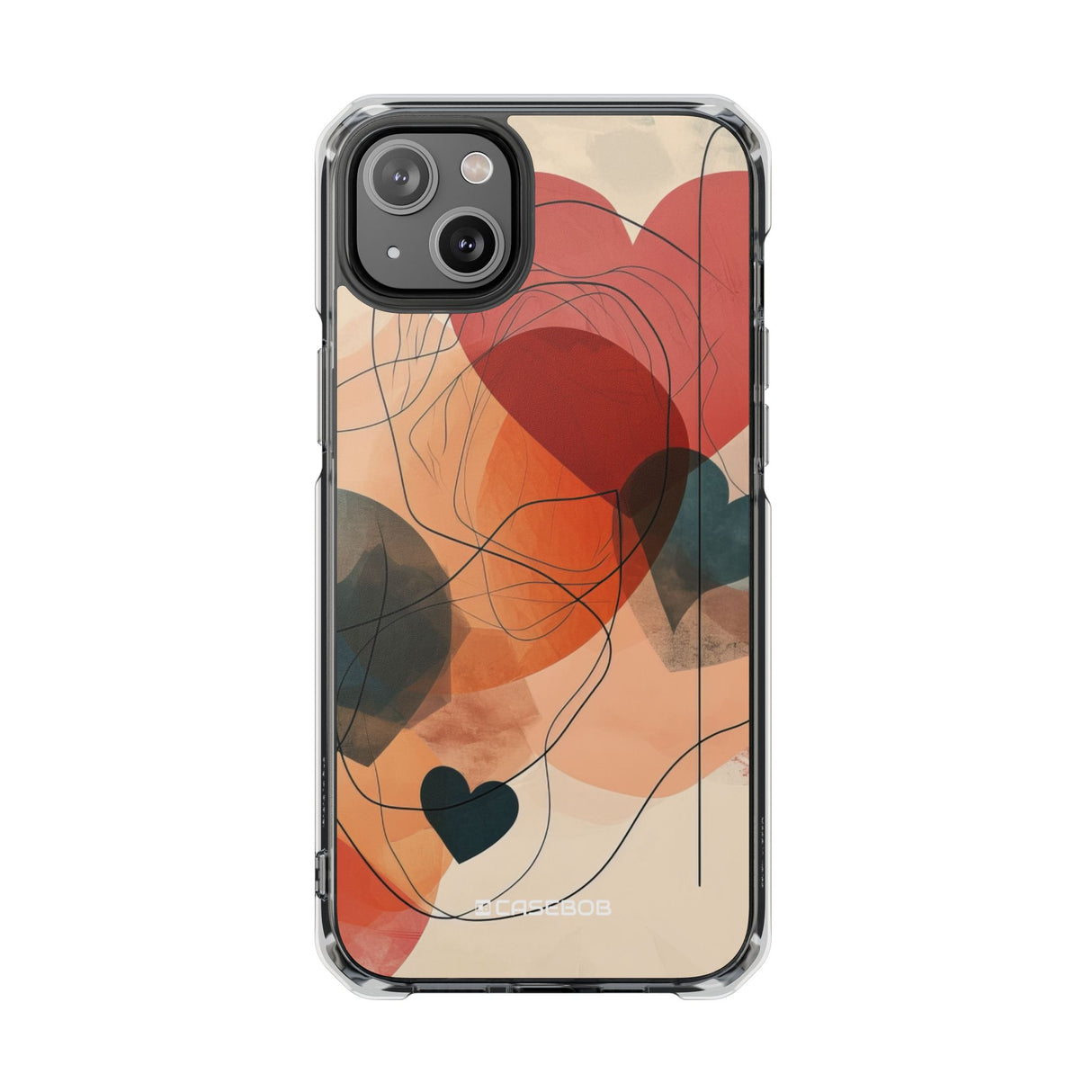 Abstract Heart Harmony - Phone Case for iPhone (Clear Impact - Magnetic)