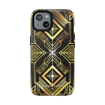 Golden Geometric Opulence iPhone 14 | Tough+ Phone Case