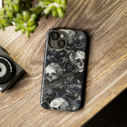 Skulls and Ravens Gothic - Protective Phone Case