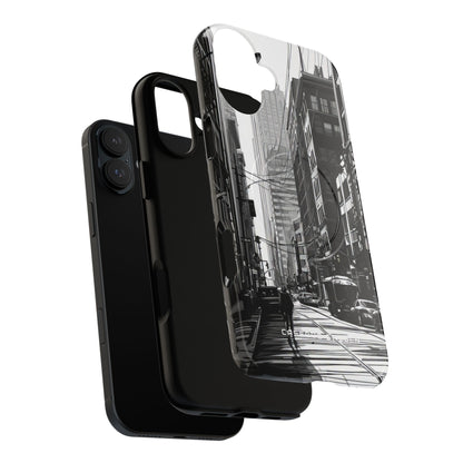 Urban Cityscape Line Perspective iPhone 16 | Tough+ Phone Case