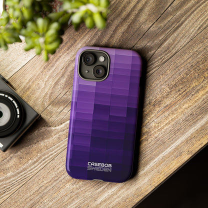 Purple Horizon Grid iPhone 15 - Tough