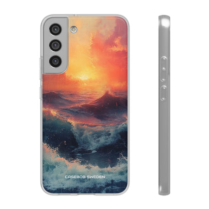 Ocean Sunset Waves - Flexi Samsung S22 Phone Case