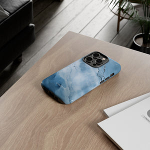 Light Navy Marble - Protective Phone Case