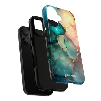 Teal Mosaic Veins iPhone 16 Pro Case - Tough