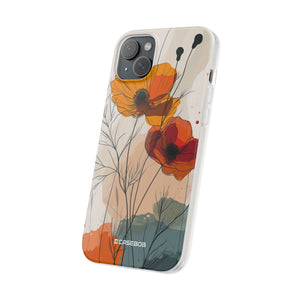 Fiery Floral Abstraction | Flexible Phone Case for iPhone